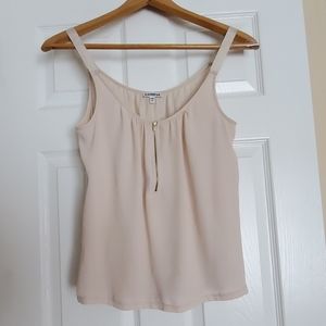 Express nude beige zip front tank top Sz Small